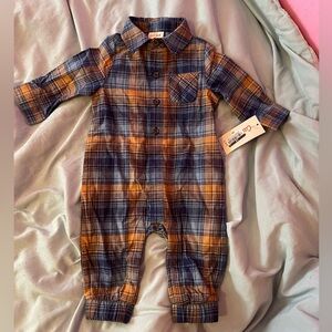 NWT Cat & Jack plaid romper set 3-6M